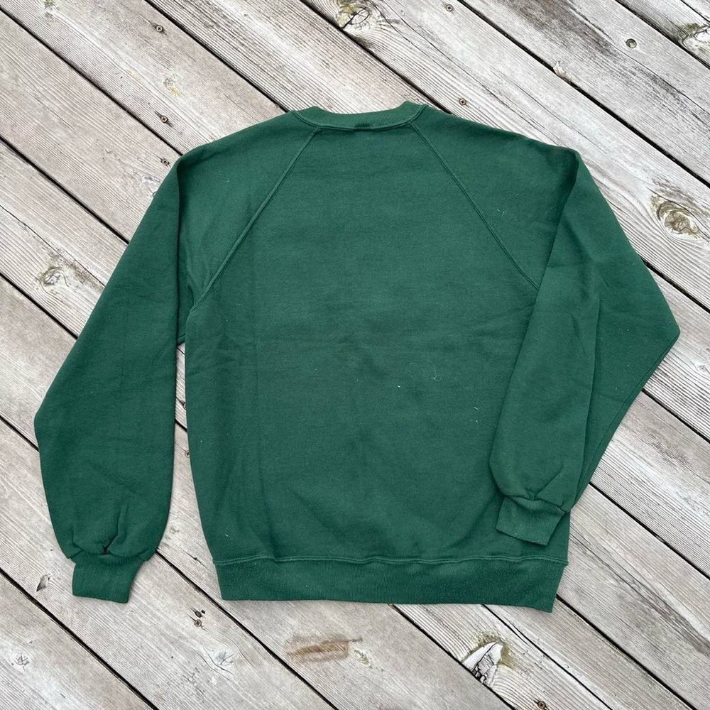 Vintage Forest Green Crow Patchwork Crewneck - image 4